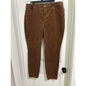 Talbots Womens Size 16 Curvy High Waist Skinny Leg Corduroy Jegging Brown NWT